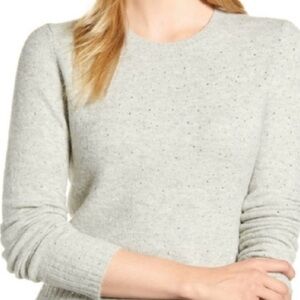 J. Crew gemstone Heather Gray Crew Neck Sweater in super soft yarn
